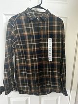 Eddie Bauer Men's Classic Fit Flannel Shirt Small New Rosin Loden Plaid ... - $13.40