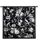 44x41 FLORAL DIVISION Asian Black White Bird Tapestry Wall Hanging  - £108.54 GBP