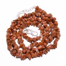 Natural Golden Sandstone Gemstone Uncut Beads Necklace 4-8 mm 18.5-20&quot; UB-7758 - £8.72 GBP