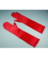 Bridal Prom Costume Adult Satin Gloves Red Solid Elbow Length New Party - $11.64