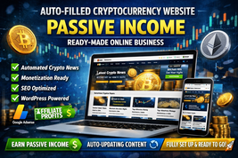 Auto-Filled Cryptocurrency Website | Passive Income | Ready-Made Online ... - $15.00