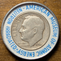 1954 Silver Roosevelt Dime American Museum of Atomic Energy Neutron Irra... - $27.89