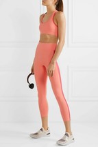 ALL ACCESS Center Stage Cropped Stretch Leggings Peach / Pink Band ( XS ) - £71.19 GBP