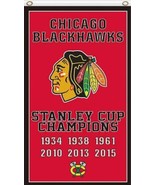 Chicago Blackhawks Champions Vertical Flag 3X5Ft Polyester Digital Print... - $28.15 CAD