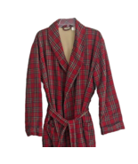 L.L. Bean Flannel Bathrobe Men’s Size XL Fleece Lined Red/Black Scotch P... - £33.63 GBP