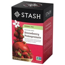NEW Stash Caffeine Free Herbal Tea Strawberry Pomegranate Herbal Red Tea 18 Ct - $11.99