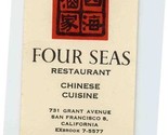 Four Seas Restaurant Chinese Cuisine Business Card Grant Ave San Francis... - $11.88