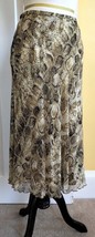 TALBOTS Golden Beige/Cream Snakeskin Print Lined Sheer Silk Skirt (10) - $17.64
