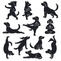 12 dogs doing yoga - Cross Stitch Pattern PDF - Instant Download - $5.00