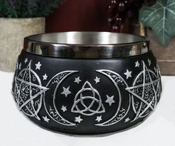 Wicca Metaphysical Triple Moon Celtic Triquetra Symbol Smudging Smudge Bowl - £28.76 GBP