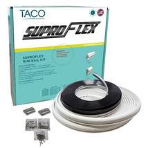 TACO SuproFlex Rub Rail Kit - White w/Flex Chrome Insert - 1.6&quot;H x .78&quot;W x 60&#39;L  - £374.52 GBP