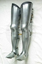 Medieval Warrior Steel Gothic Leg Armor Full Set Knight Leg Greaves Shoe... - £131.48 GBP