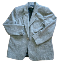 SAG HARBOR Size 16 Women&#39;s Vantage Gray Wool Blazer Jacket Single Button - £13.97 GBP