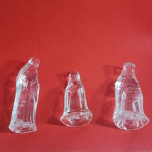 Glass Nativity Figurines Set of 3 Mary Joseph Wiseman - £5.23 GBP