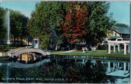 Clark&#39;s Pond East Ave, Rochester New York Postcard 1914 - £8.72 GBP