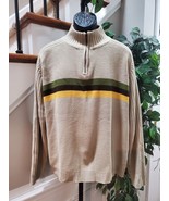 Arizona Men Beige Acrylic Long Sleeve High Neck Casual Half Zip Knit Swe... - $25.00