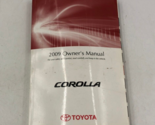 2009 Toyota Corolla Owners Manual Handbook OEM G02B21080 - £32.36 GBP