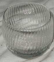 Small Inside Ribbed Whiskey Scotch Glass Clear 2.5&quot; Tall - £5.49 GBP