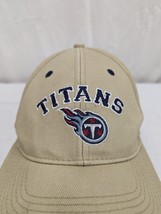 Vintage Tennessee Titans Logo NFL Mens Beige Adjustable Strapback Cap Hat - £6.19 GBP