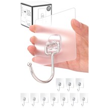 10-Pack All-Purpose Large Adhesive Hooks For Hanging, Heavy Duty Hold 37... - $17.99