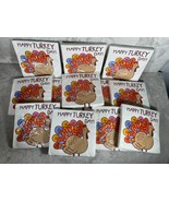 Lot of 12 Spritz Happy Turkey Day Thanksgiving 2-Ply Lunch Napkins 240 C... - $23.99 CAD