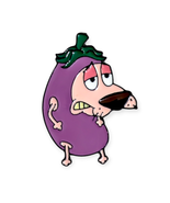 Courage the Cowardly Dog Enamel Pin: Eggplant Courage - $12.90