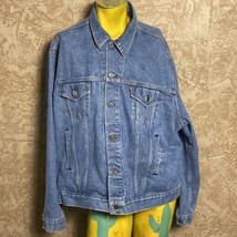 Vintage 80s Levi&#39;s Men&#39;s Trucker Denim Jacket WPL-423 Made in USA 2XL - £40.82 GBP