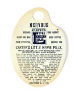 Victorian Trade Card Die Cut Carter&#39;s Little Nerve Pills Medicine Girl S... - £17.20 GBP