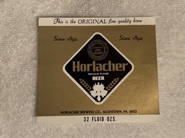 Horlacher Premium Pilsner Beer Label 32 Fl Oz Great Condition!! See Pics!!! - £1.97 GBP