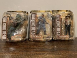 AMC The Walking Dead Rick Shane  Bicycle Girl Action Figure Lot of 3 McFarlane - £54.26 GBP