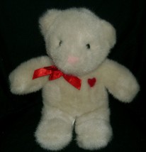 14&quot; VINTAGE 1994 PLUSH CREATIONS INC TEDDY BEAR RED HEART BOW STUFFED AN... - $26.60