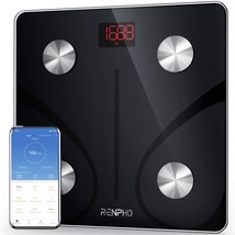 Renpho Smart Scale For Body Weight, Digital Bathroom Scale Bmi Weighing, Black - £31.62 GBP