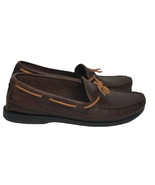 Womens Minnetonka Dark Brown Leather Slip On Tie Moccasin Loafer Shoes S... - $32.66