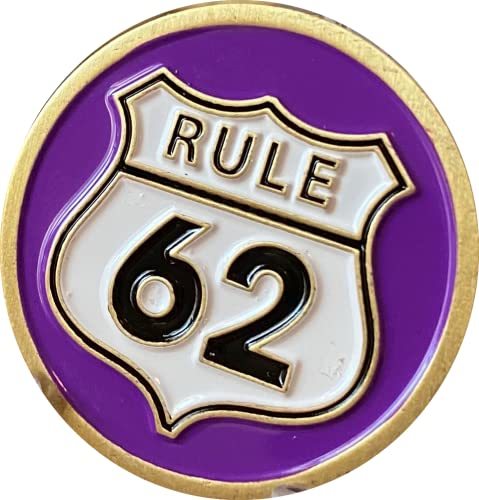 Rule 62 AA Medallion Purple White Color Road Sign Sobriety Chip - $6.92