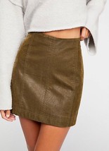 FREE PEOPLE Womens Skirt Modern Femme Elegant Stylish Mini Khaki Size US 4 - £32.83 GBP