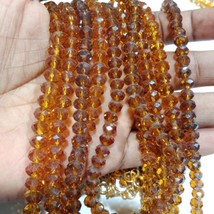 High Quality Brown Crystal Beads Pestal Yellow - £15.65 GBP