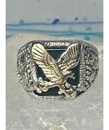 Black Hills Gold Ring eagle leaves Onyx band sterling silver size 8.75 m... - $3,278.30 MXN