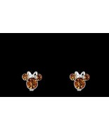 Disney Birthstone Stud Minnie Mouse Earrings Topaz Crystal (a) - £71.20 GBP