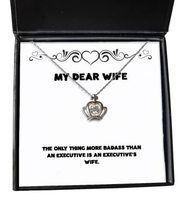 Unique Idea Wife Crown Pendant Necklace, The Only Thing More Badass Than... - £38.50 GBP