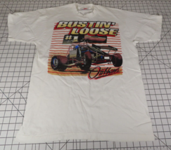 VTG Bustin Loose Danny Thoman World Of Outlaws Men T-Shirt Large White #... - $29.65