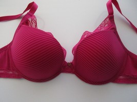 Natori 730062 Mod Deep Plunge Push-up UW Bra Dark Hotpink 32DD $58 B100DD32 - £18.15 GBP