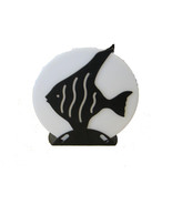 DECORATIVE ANGEL FISH CANDLE HOLDER BLACK MATTE COLOR - £4.94 GBP