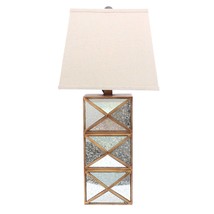 6.25 X 6.75 X 27.5 Gold Modern Illusionary Mirrored Base - Table Lamp - $293.08