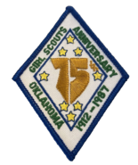 Girl Scout Patch Badge 75th Anniversary Oklahoma 1980s 1912-1987 Vintage 3&quot; - $27.90