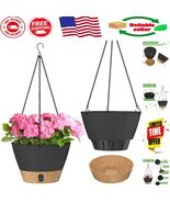 Elegant 8-Inch Hanging Planters - Gray Self-Watering Pots for Indoor/Out... - $664.49 MXN
