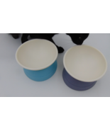 Set of 2 Cat Bowls Elevated  Adjustable Dish Anti-Slip Anti-Noise Blue L... - $369.43 MXN