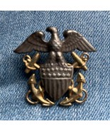 Vintage WW2 US Navy H J Sterling Silver &amp; Gold Filled Anchors Hat Pin WWII - $621.06 MXN