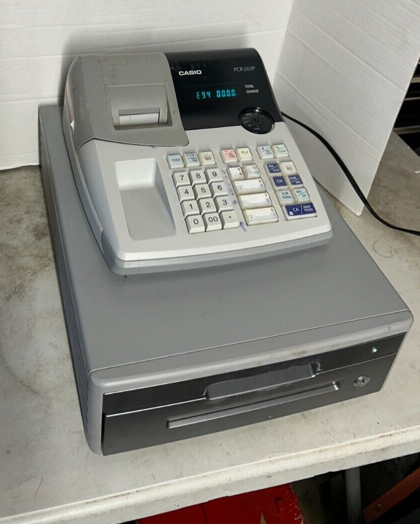 Casio PCR-265P Electronic Cash Registers w/ Drawer Manual No Keys Error ... - $65.29