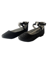 Little Angel BRITT-002D Girls Big Kids Black Glitter Double Ankle Strap ... - $20.88