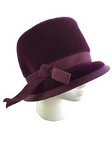 Vintage Women&#39;s Purple Velour Hat Size Large Gatsby Some Issues See Pics - £13.34 GBP